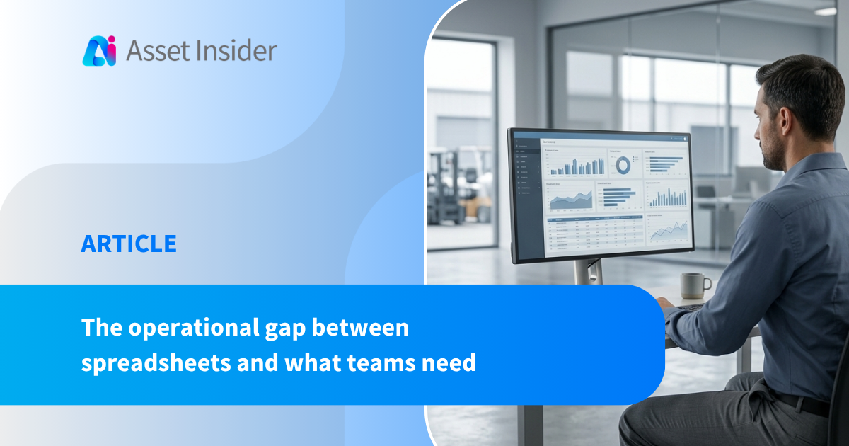 Operations manager reviewing structured asset tracking data as an alternative to spreadsheets